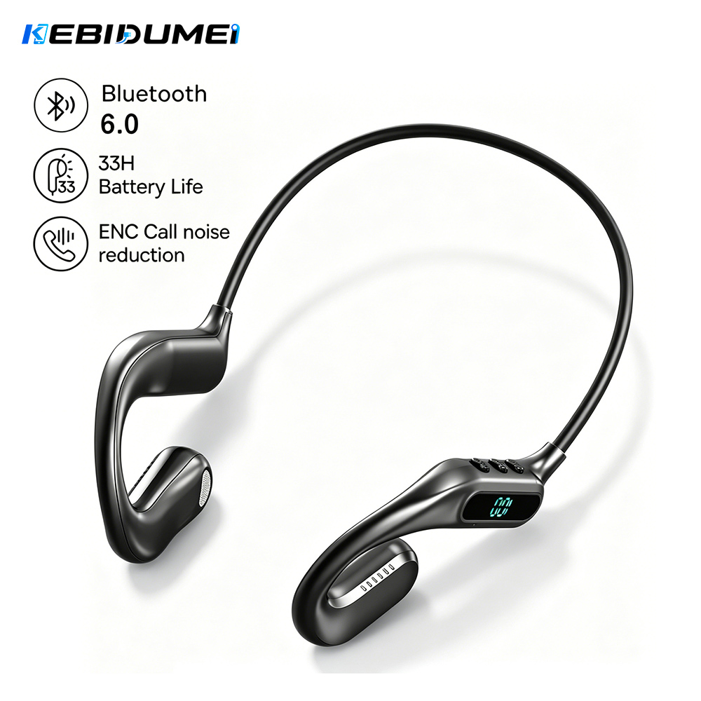 Bone Conduction Running Headphones - KEBIDUMEI Open Ear Bluetooth 6.0 Headphones