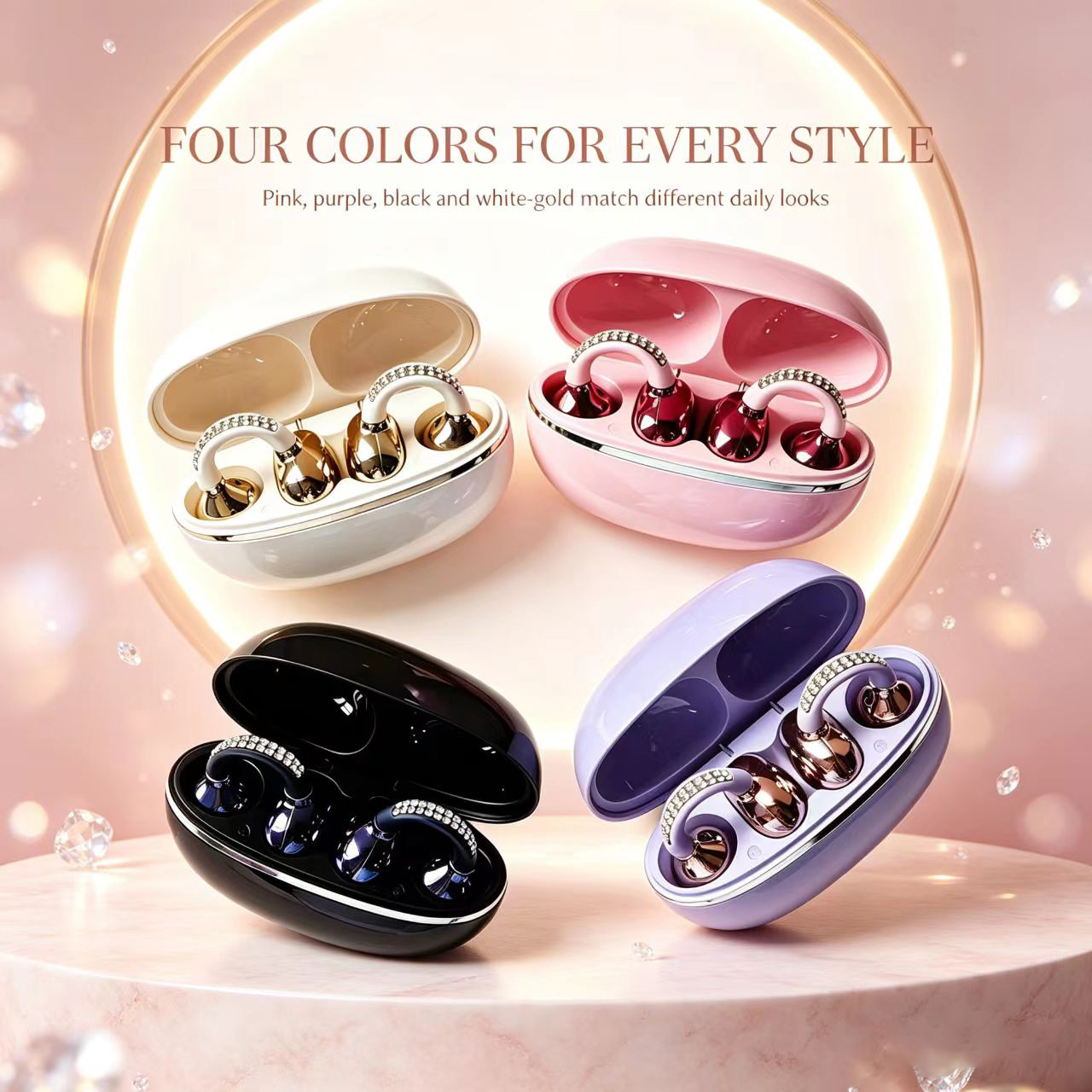Rhinestone Open Ear Clip Wirel - đánh giá và giá Sleep Mask Headphones Bluetooth