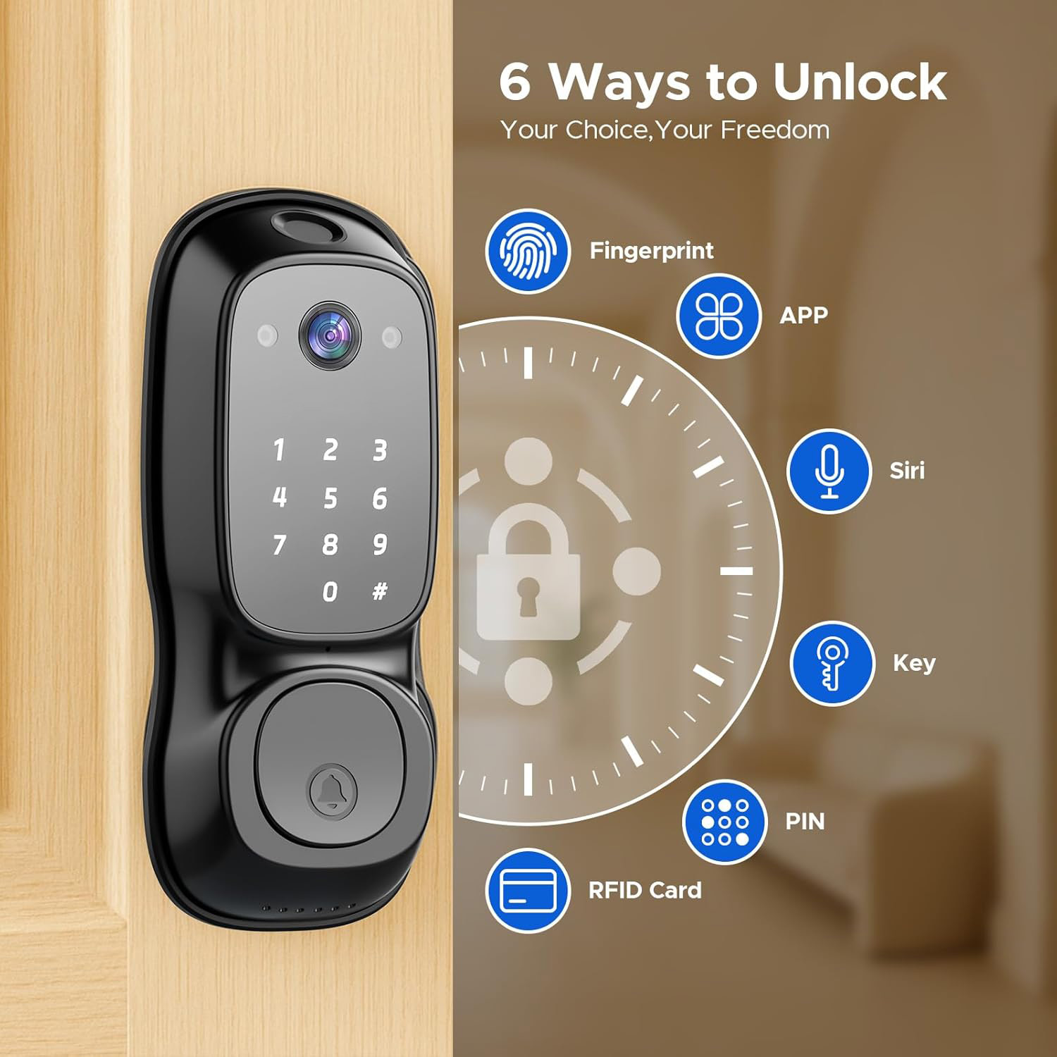 Tuya Wifi Smart Door Lock ‎Cam - đánh giá và giá Cameras