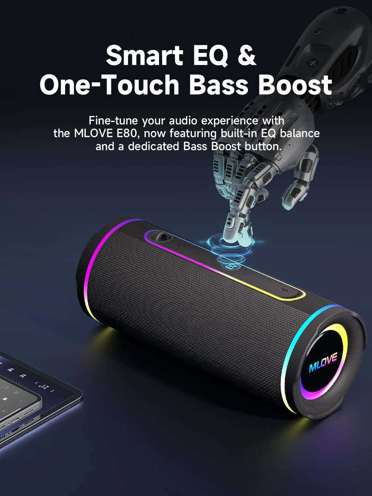 MLOVE E80 Portable Bluetooth S - đánh giá và giá Portable Bluetooth Speaker Waterproof Ipx7