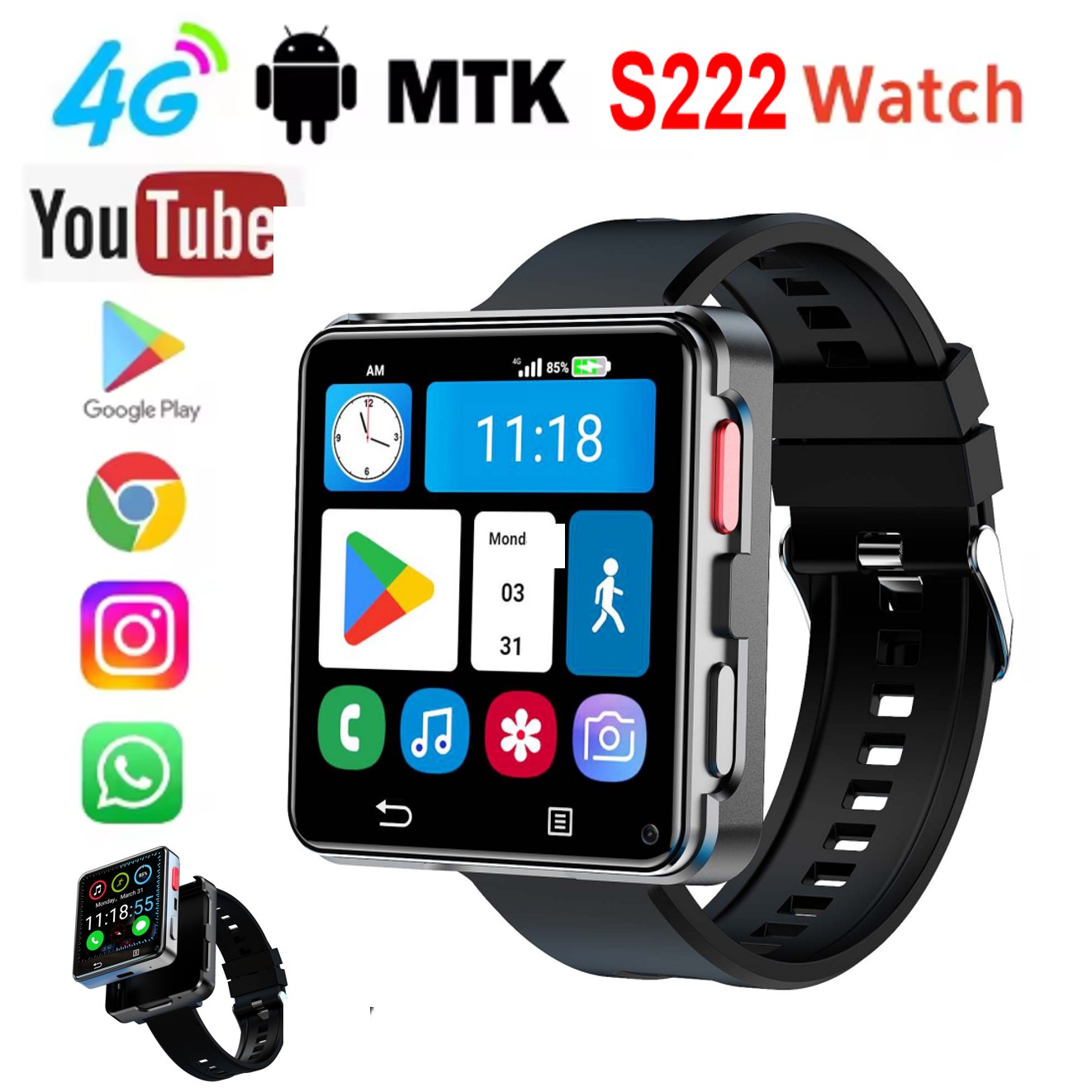 S222 Smart Watch 4G SI-M Card  - đánh giá và giá Smartwatches