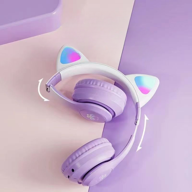 Over-Ear Cat Ear LED Breathing - đánh giá và giá Anc Wireless Over Ear Headphones