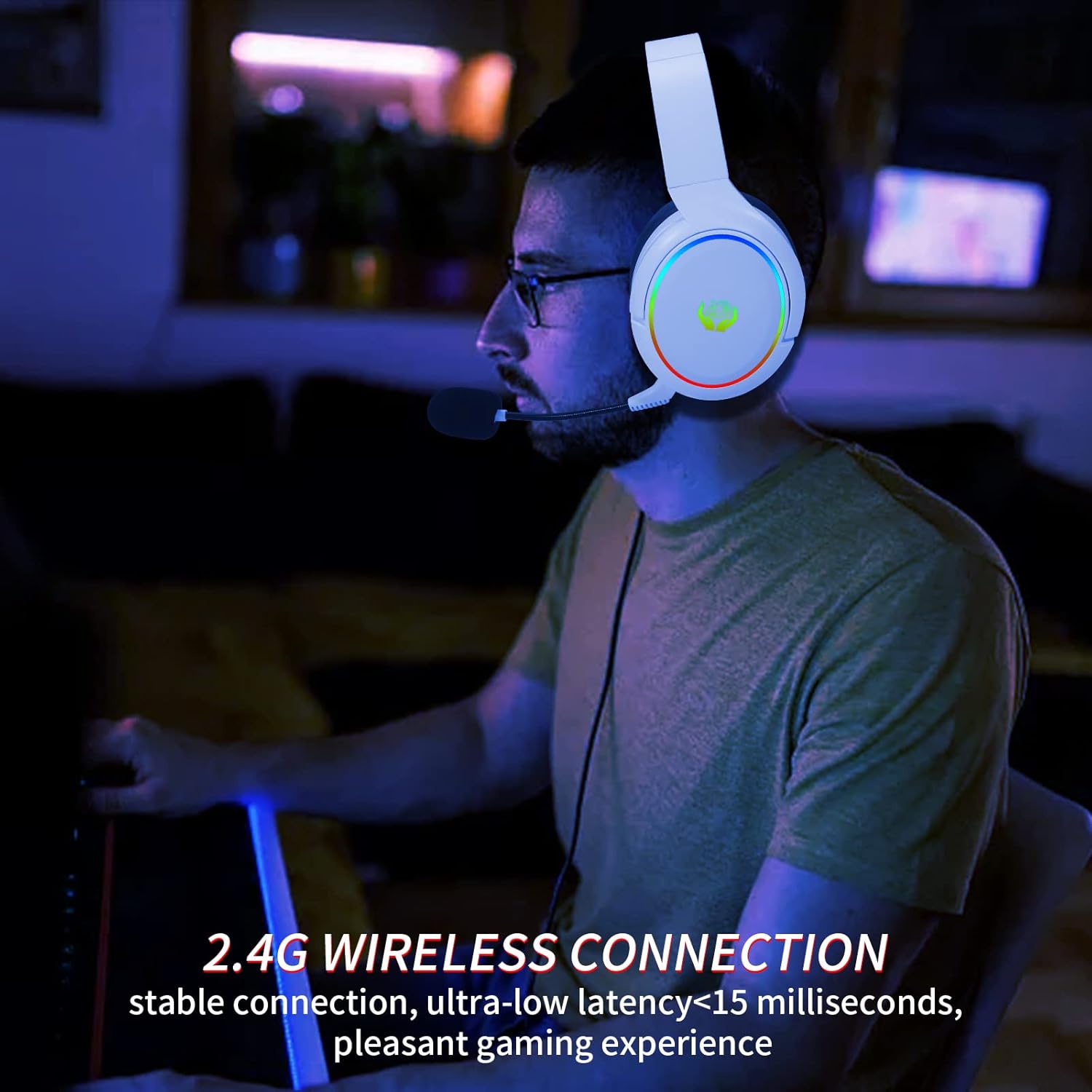 HUO JI 2.4G/Bluetooth Wireless - đánh giá và giá Gaming Headset With Mic Rgb