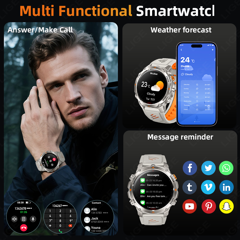 LIGE Rugged GPS Track Smart Wa - đánh giá và giá Smartwatches