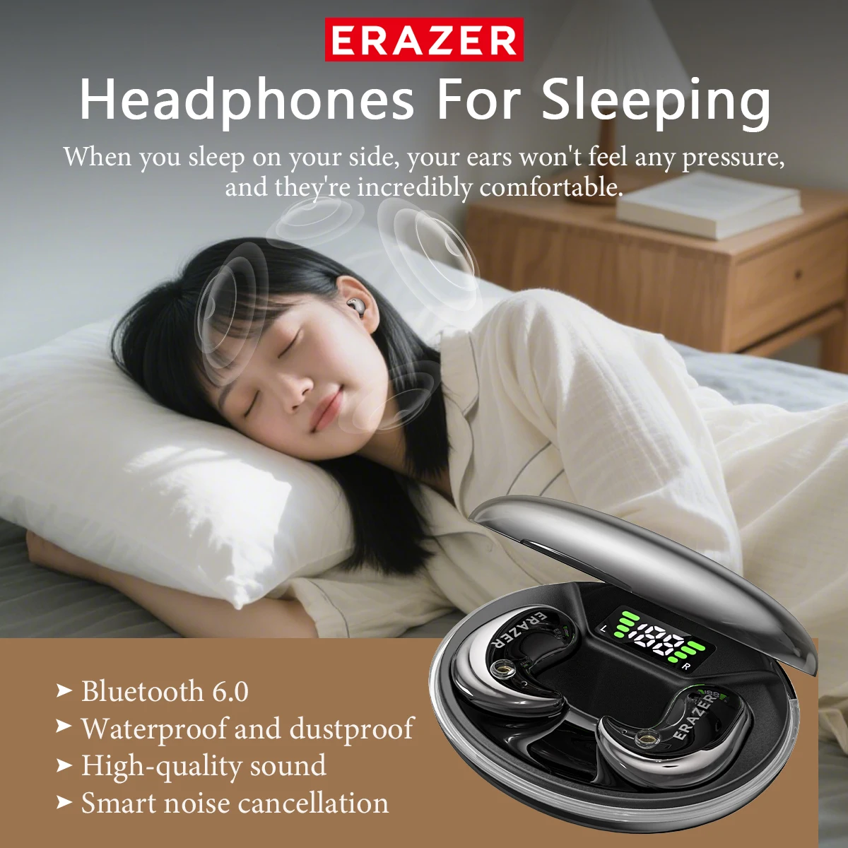 EARZER XF58 In-Ear Bluetooth H - đánh giá và giá Sleep Mask Headphones Bluetooth