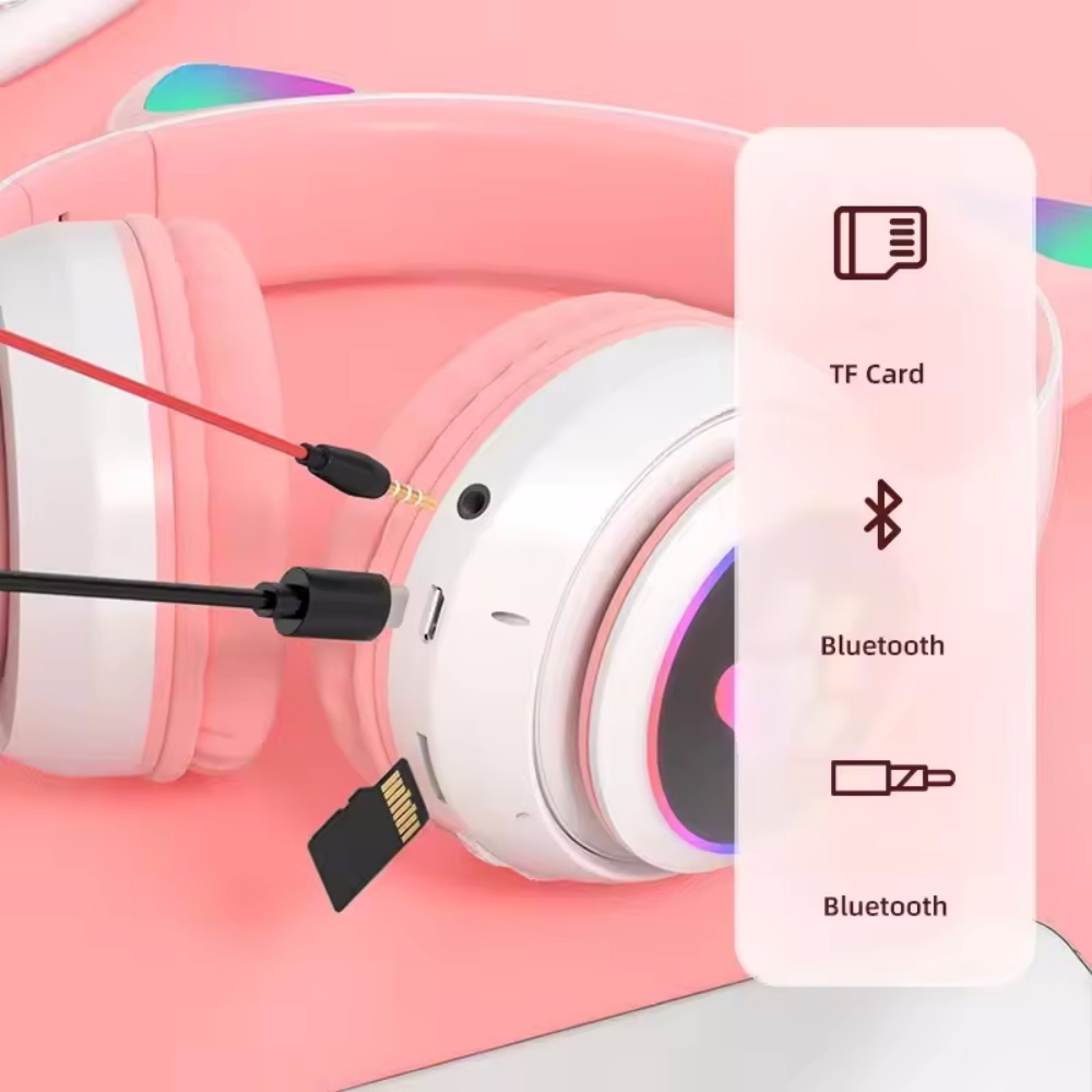 Cute Cat Ear Wireless Headset  - đánh giá và giá Cat Ear Bluetooth Headset Led