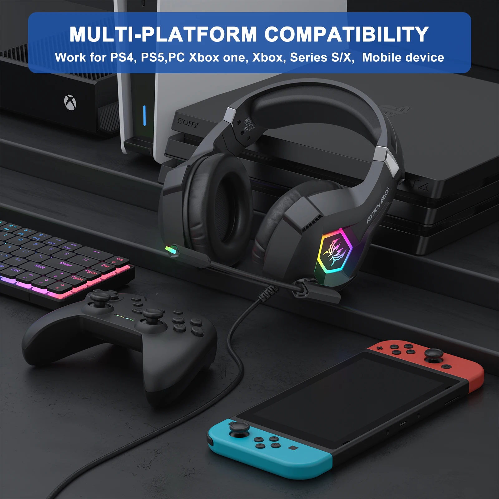 Wired Gaming Headset with 7.1  - đánh giá và giá Gaming Headset With Mic Rgb